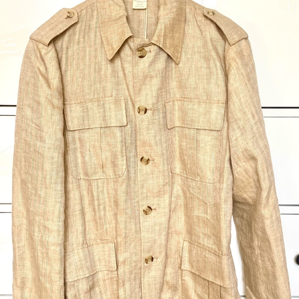 Grant Thomas Tan Linen Field Jacket